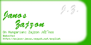 janos zajzon business card